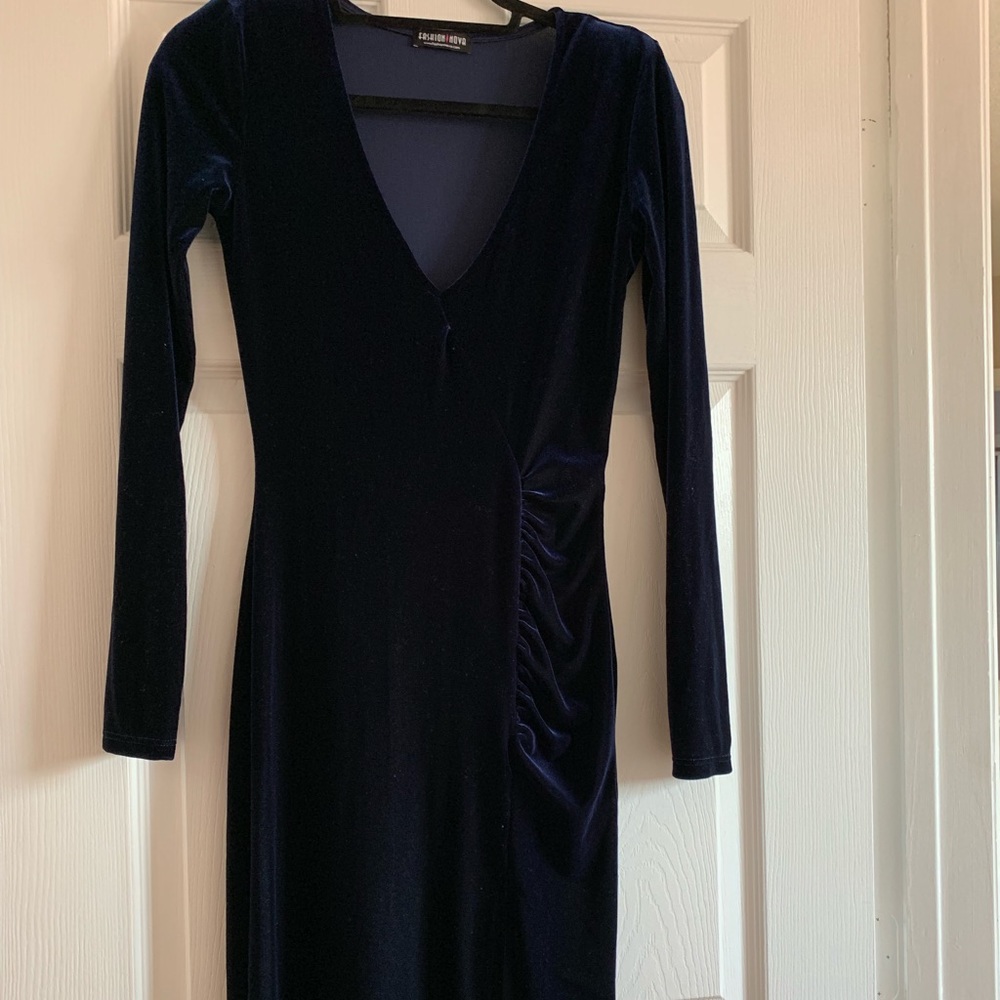 Navy Blue velvet dress